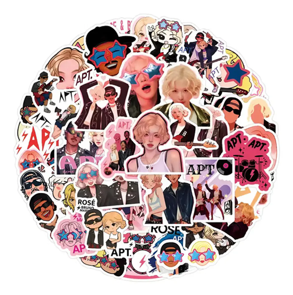 Apt Song Rosé - Set De 50 Stickers / Calcomanias 1