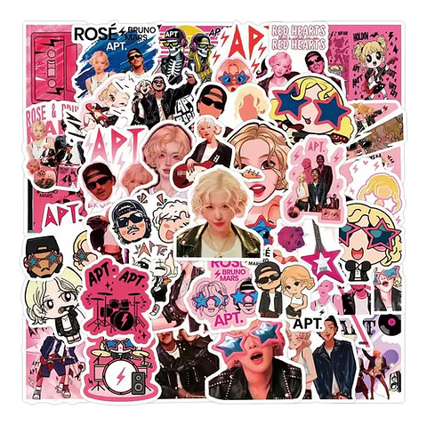 Apt Song Rosé - Set De 50 Stickers / Calcomanias