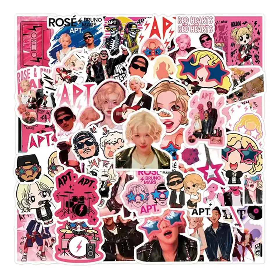 Apt Song Rosé - Set De 50 Stickers / Calcomanias 2
