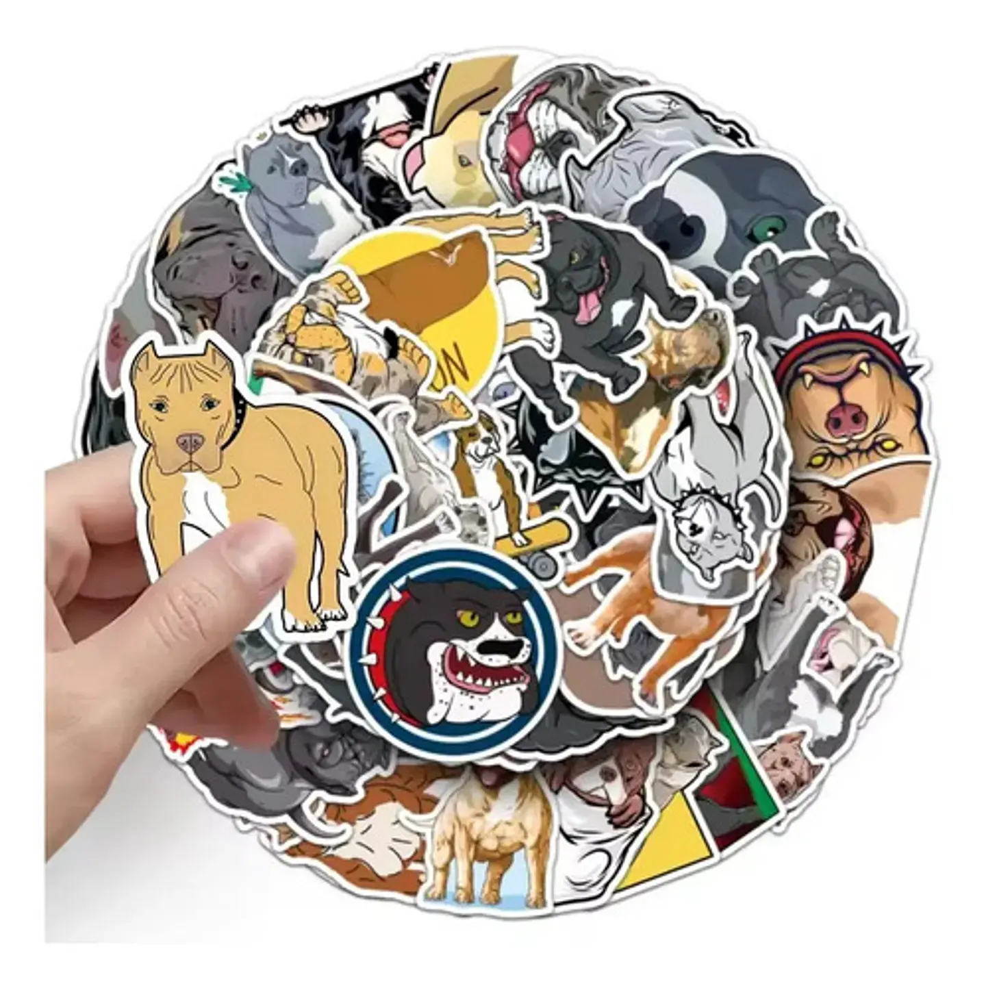 Perro Pitbull Kawaii - Set De 50 Stickers / Calcomanias 3