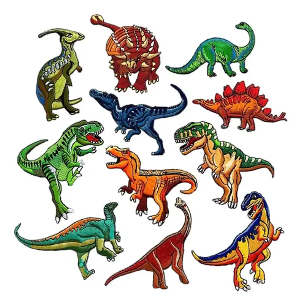 Dinosaurios / Set 14 Parches Bordados Ropa De Dinosaurios 1