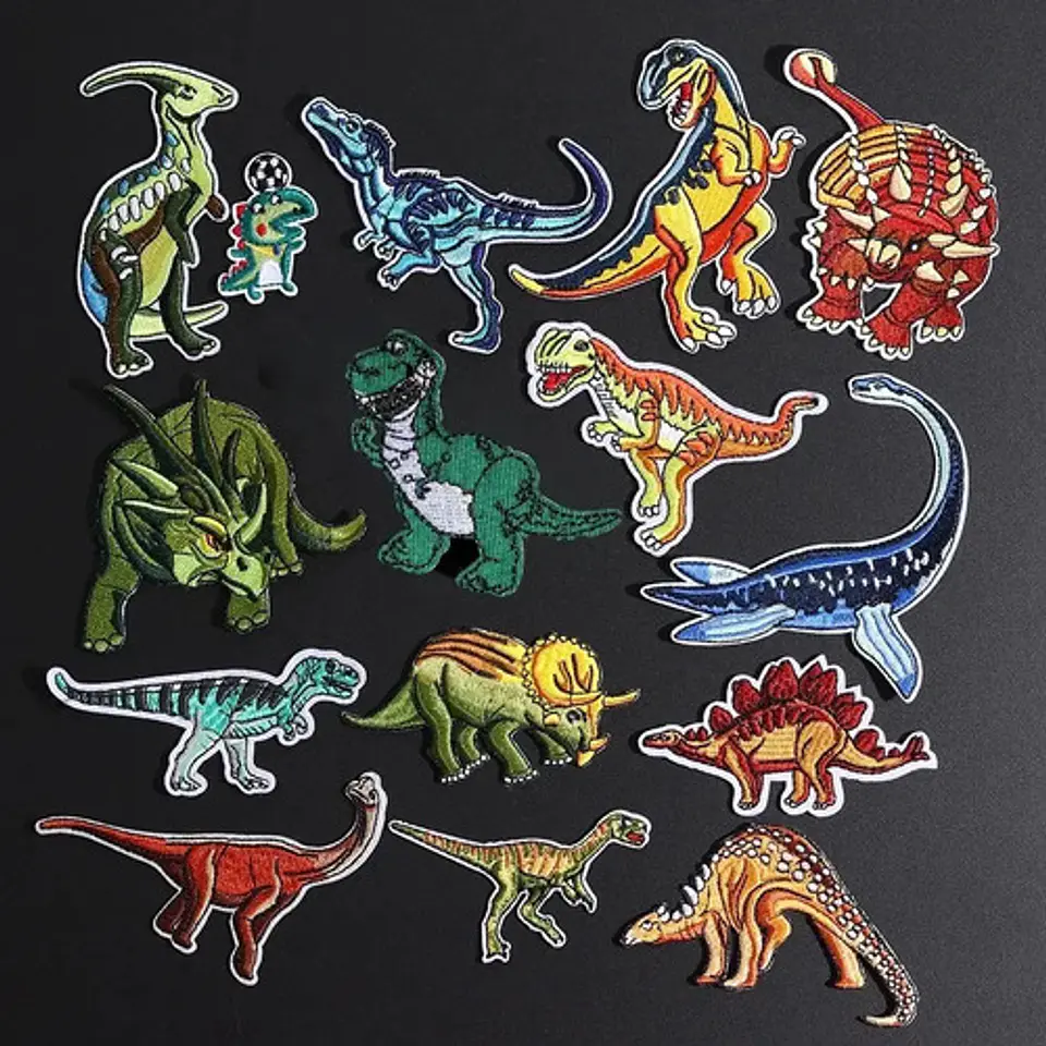 Dinosaurios / Set 14 Parches Bordados Ropa De Dinosaurios 5