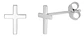 Aros De Plata 925 Cruz Lisa, Unisex - Miniatura 2