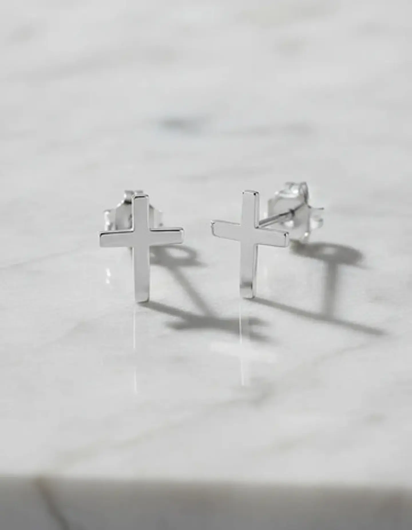 Aros De Plata 925 Cruz Lisa, Unisex 4
