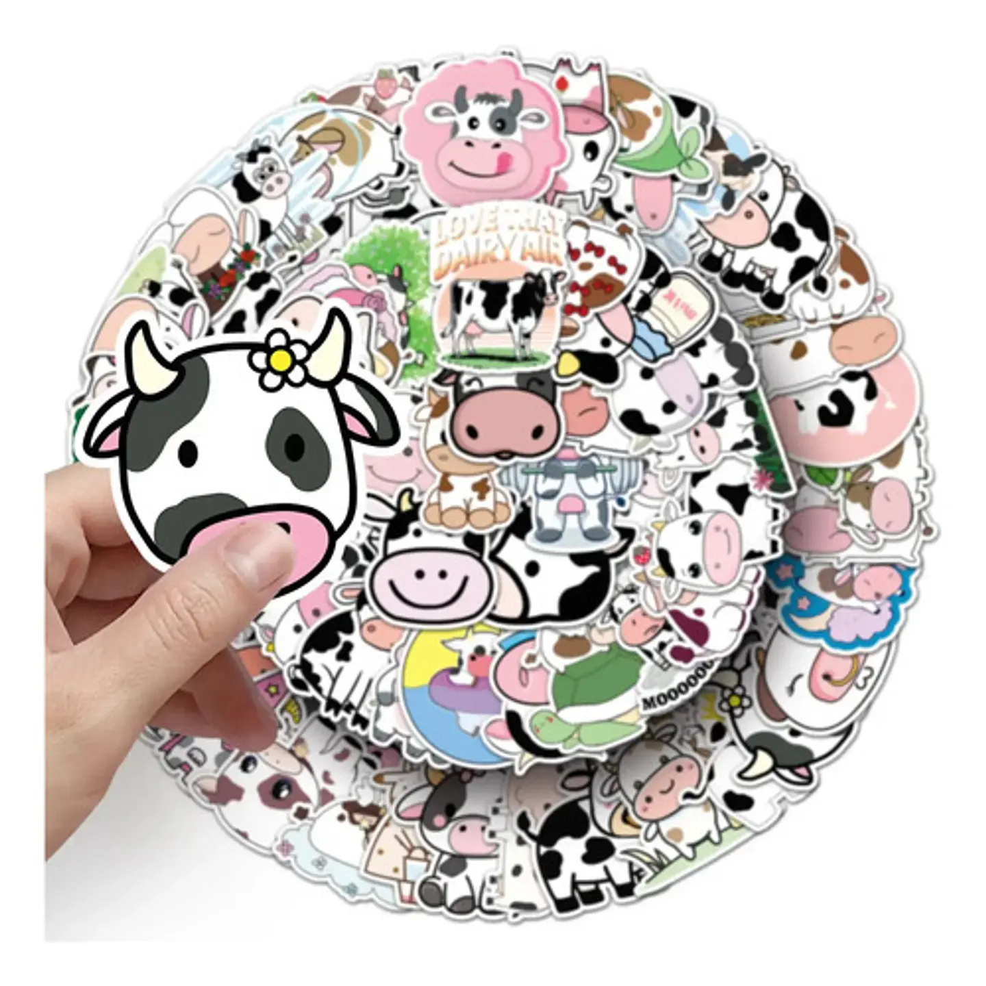 Set 100 Stickers De Vaca Kawaii / Vacas - Pegatinas 2