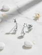 Aros De Plata 925 Estilo Trepador Con Diseño Estrella Fugaz - Miniatura 2