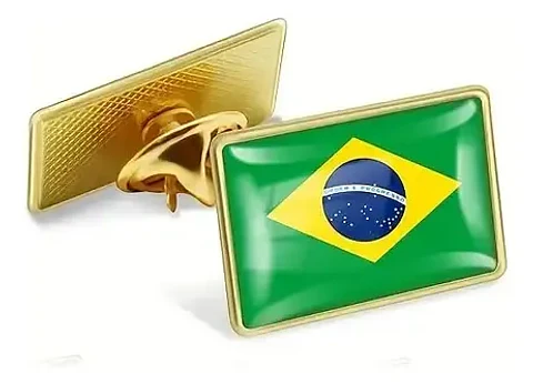 Pins De Bandera Brasileña / Brasil / Broches Metálicos