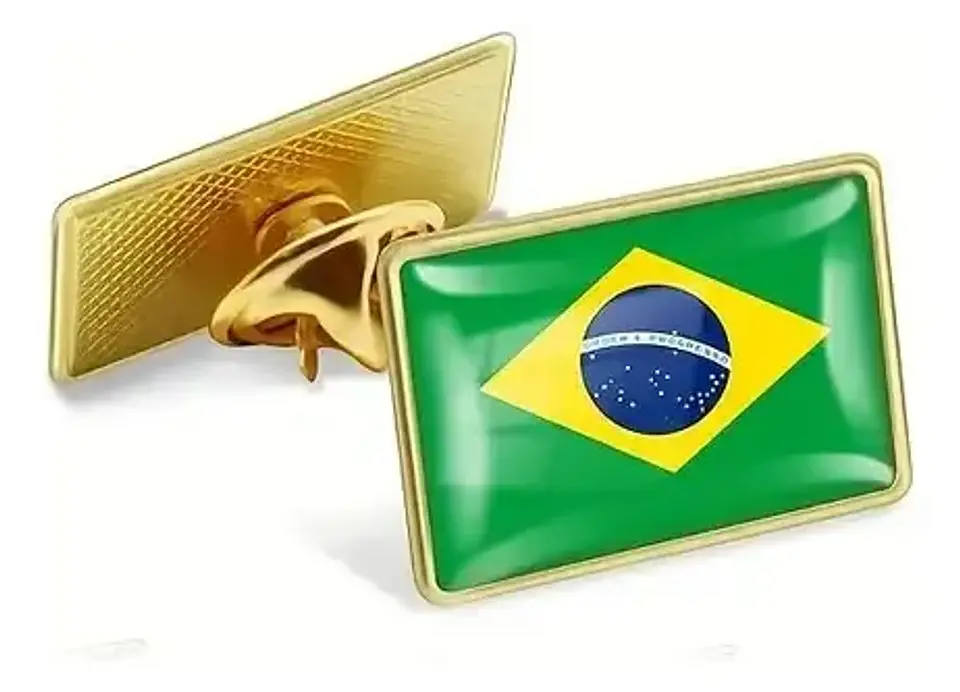 Pins De Bandera Brasileña / Brasil / Broches Metálicos 2