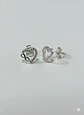 Aros De Plata 925 Corazón E Infinito Con Pequeños Circones - Miniatura 3