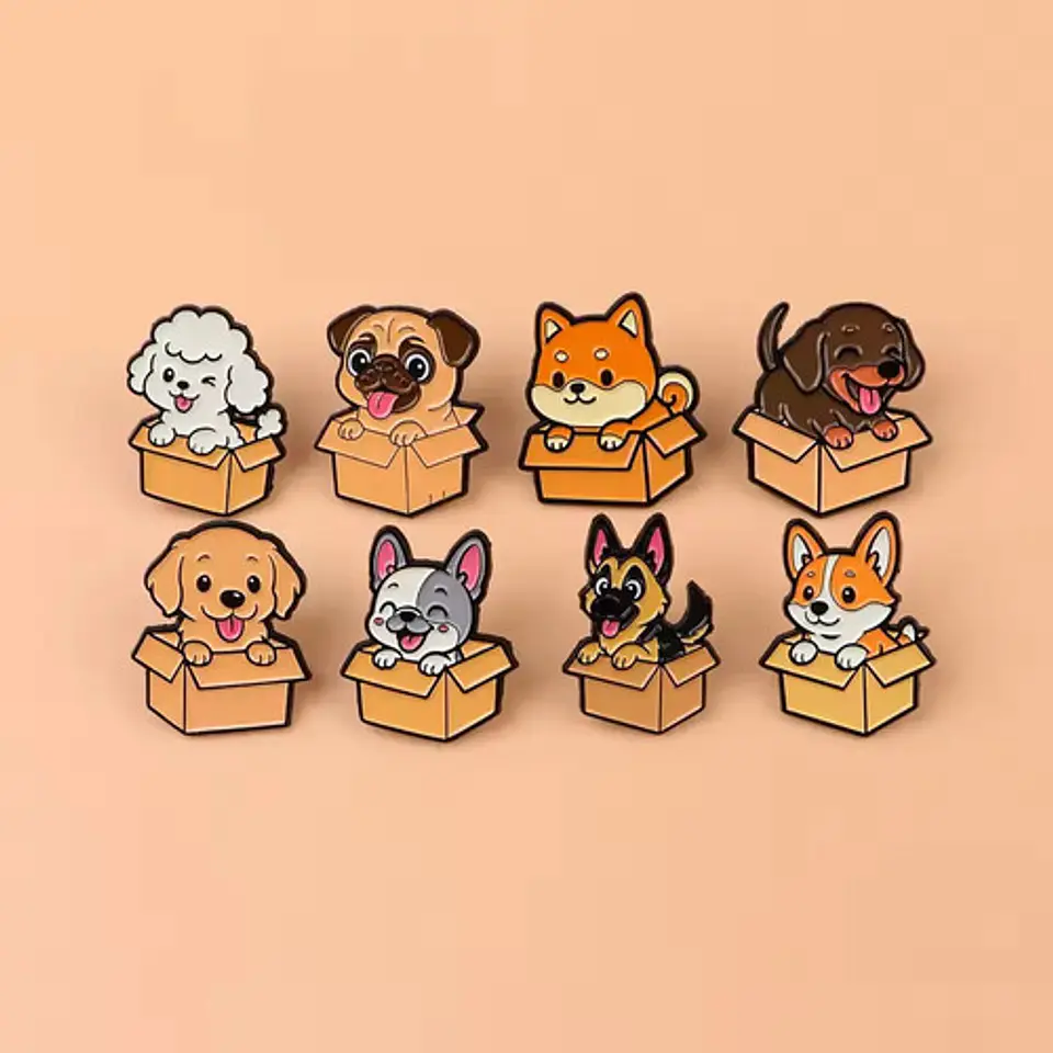 Pins De Perros Kawaii / I Love Perritos / Broche Metalico 3
