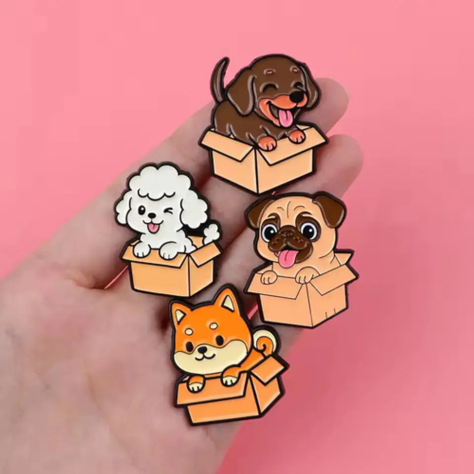 Pins De Perros Kawaii / I Love Perritos / Broche Metalico 6