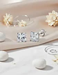 Aros De Plata 925 Circón Cuadrado Unisex Para Regalo - Miniatura 1