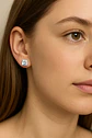 Aros De Plata 925 Circón Cuadrado Unisex Para Regalo - Miniatura 3