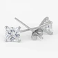Aros De Plata 925 Circón Cuadrado Unisex Para Regalo - Miniatura 4