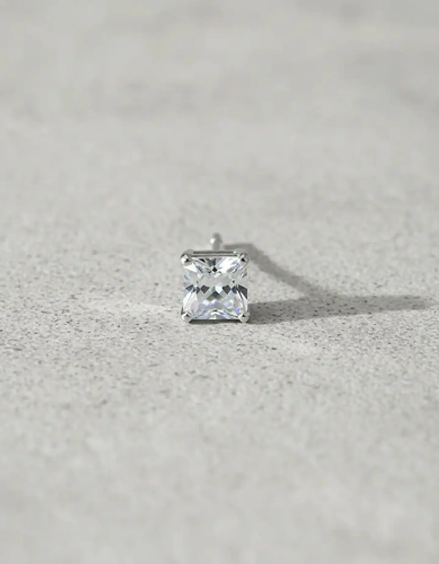 Aros De Plata 925 Circón Cuadrado Unisex Para Regalo 5