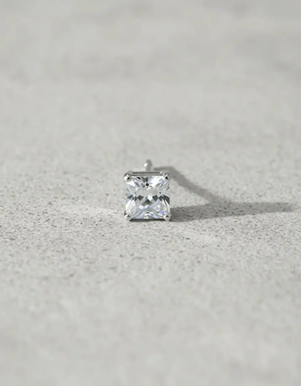Aros De Plata 925 Circón Cuadrado Unisex Para Regalo 5
