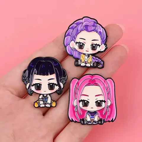 Pins De K-pop Demon Hunters / Huntrix / Broches Metálicos