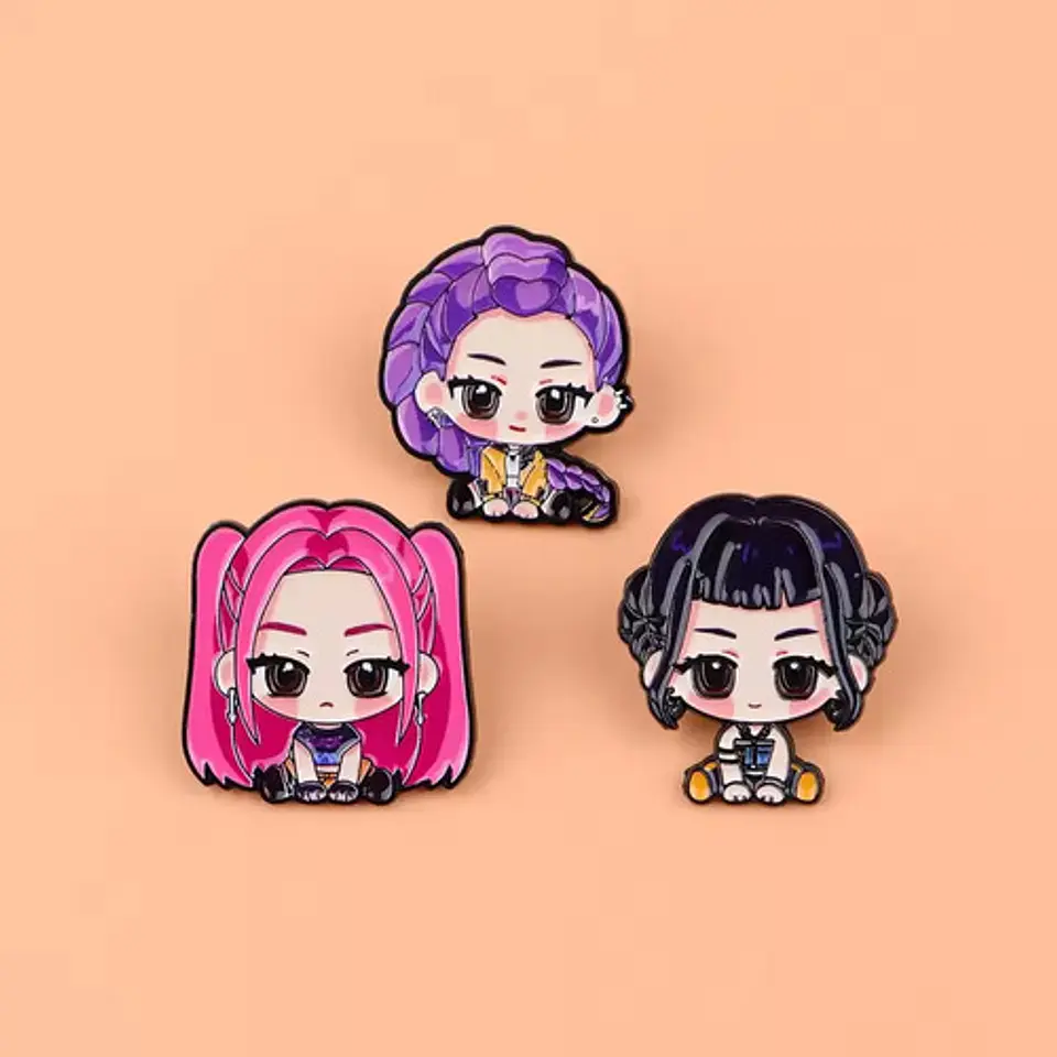 Pins De K-pop Demon Hunters / Huntrix / Broches Metálicos 4