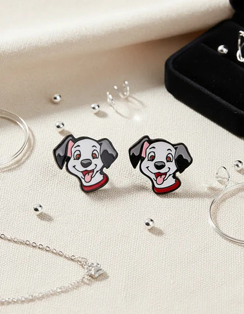 Aros Aretes Pendientes De Dalmatas / Acero Quirúrgico