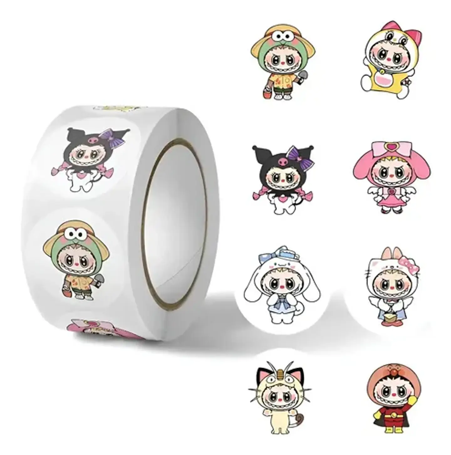Labubu - Set De 500 Stickers / Rollo De Pegatinas 1