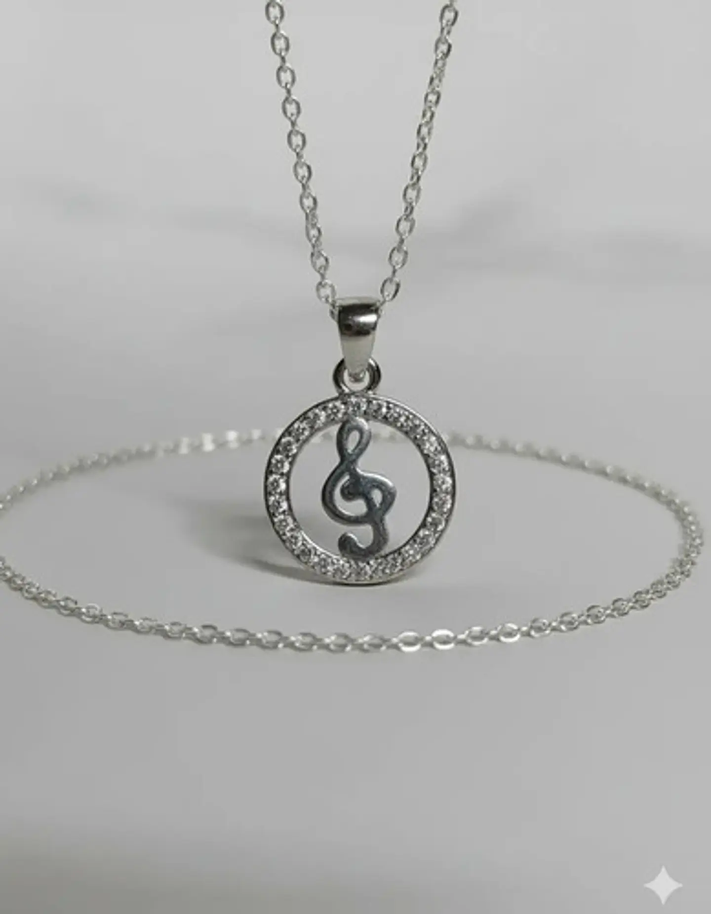 Conjunto Plata 925 Cadena + Aros + Dije Estilo Llave De Sol 5