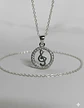 Conjunto Plata 925 Cadena + Aros + Dije Estilo Llave De Sol - Miniatura 5