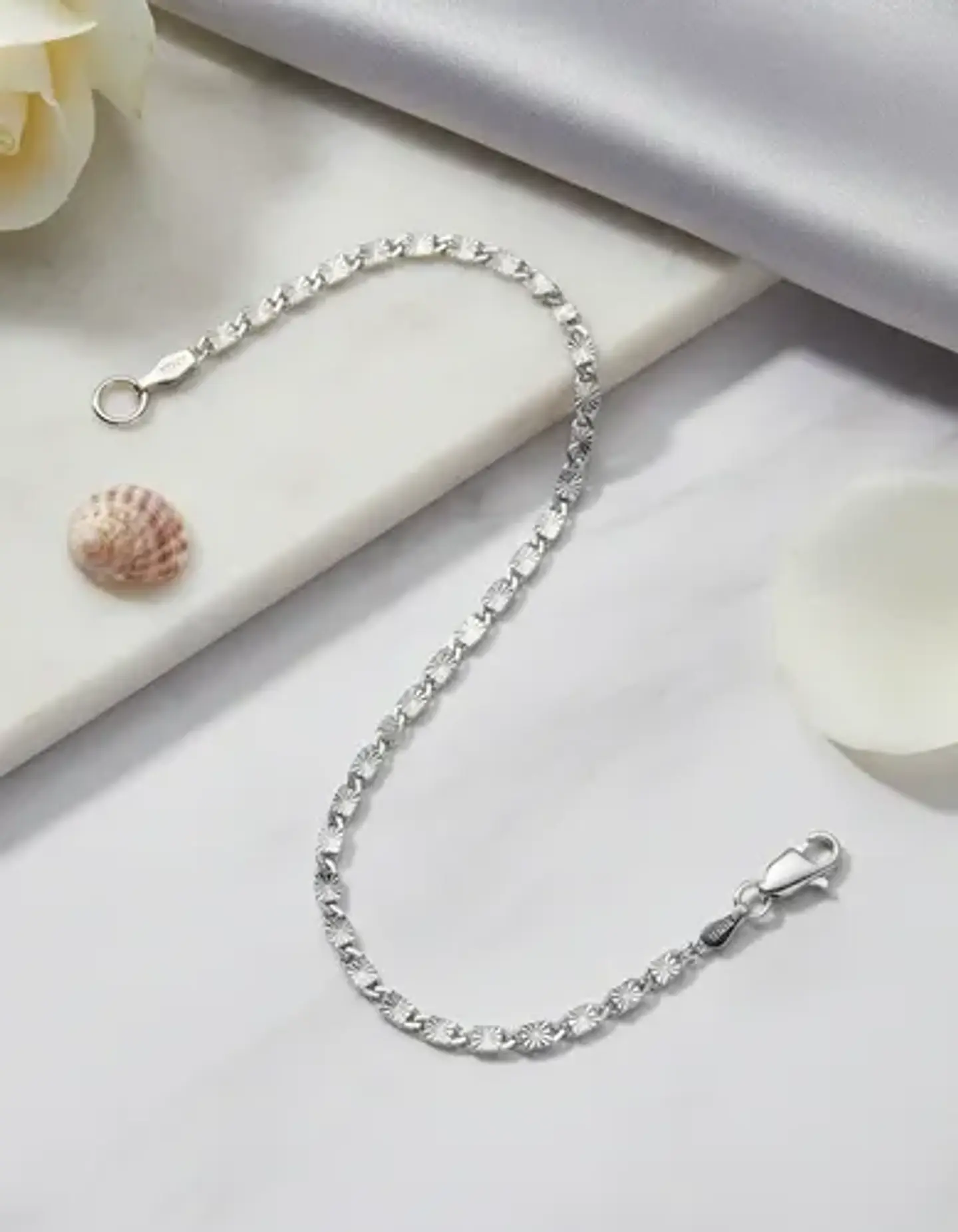 Pulsera De Plata 925 Eslabones Valentino Con Textura Dama 1