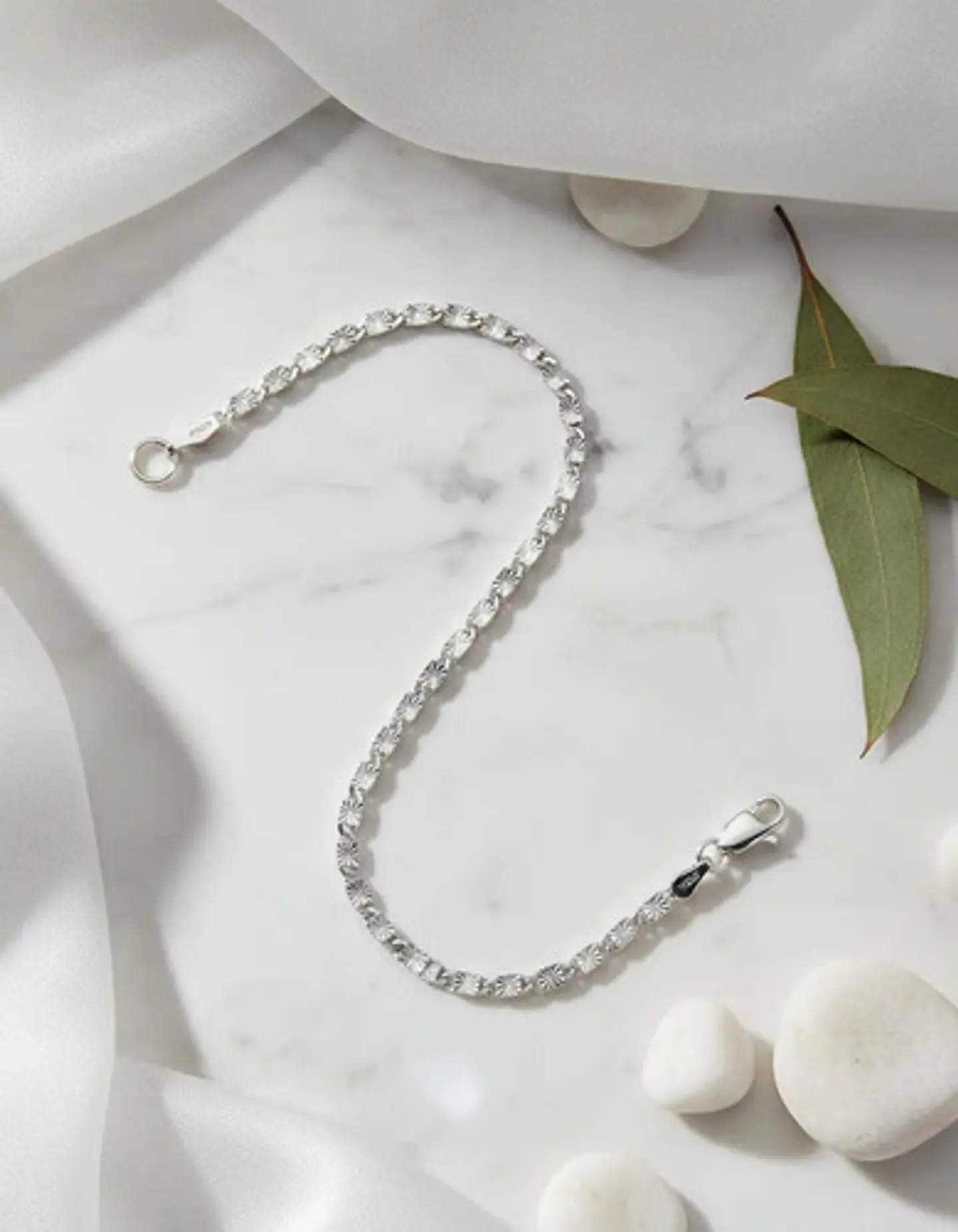Pulsera De Plata 925 Eslabones Valentino Con Textura Dama 3