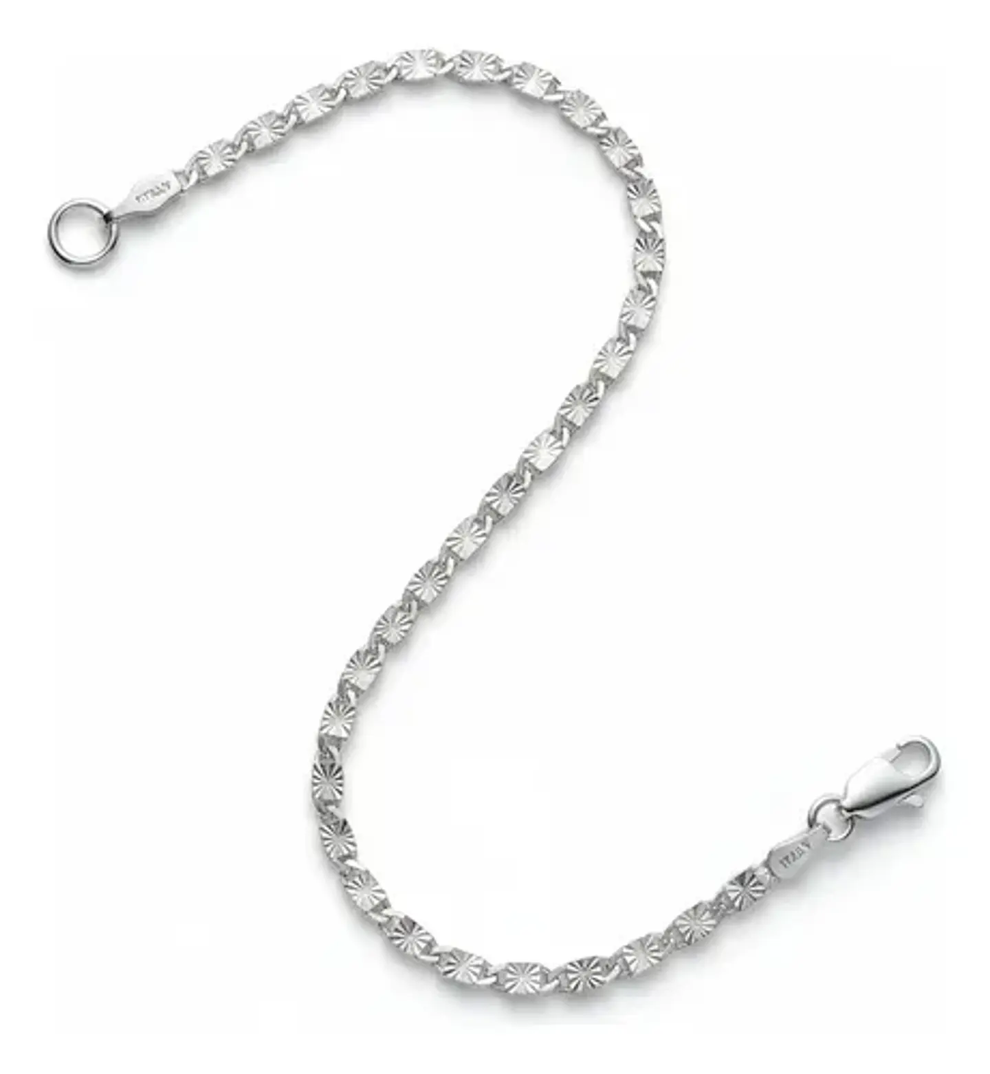 Pulsera De Plata 925 Eslabones Valentino Con Textura Dama 4