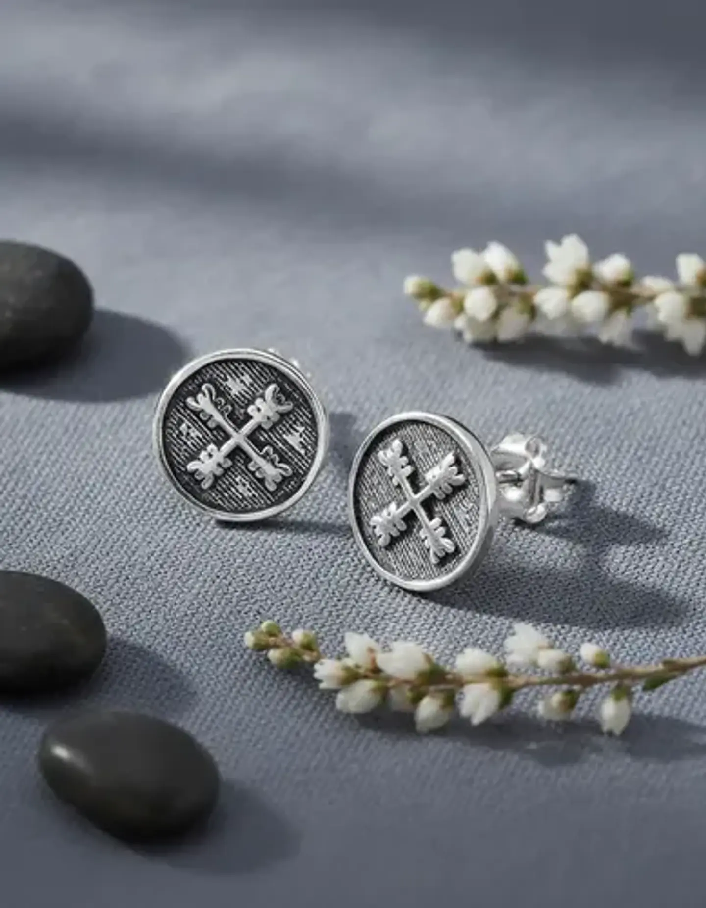 Aros De Plata 925 Diseño Cruzado Envejecido 1
