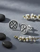 Aros De Plata 925 Diseño Cruzado Envejecido - Miniatura 1
