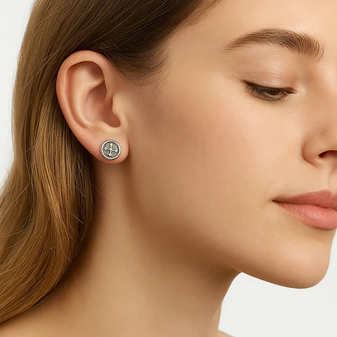 Aros De Plata 925 Diseño Cruzado Envejecido
