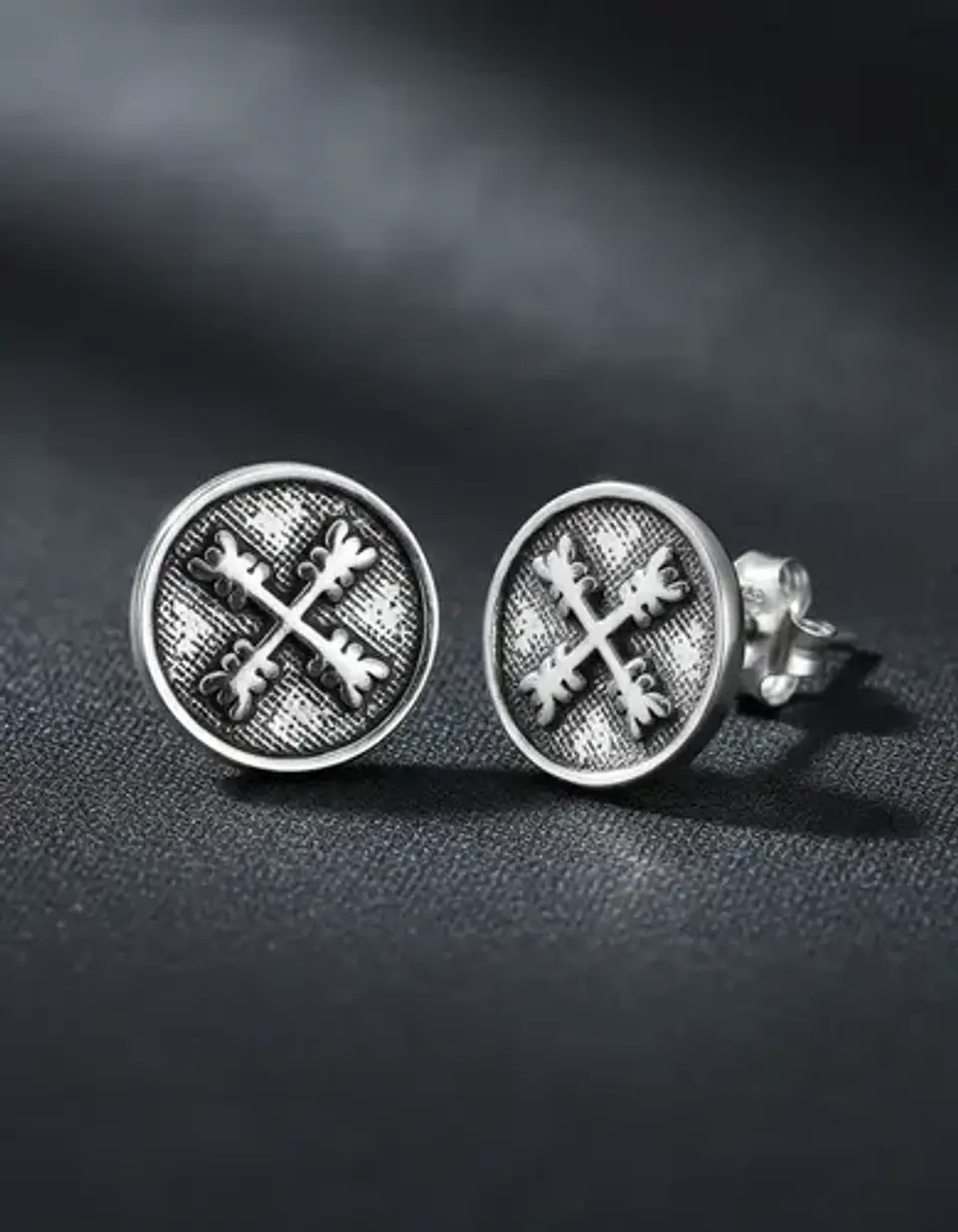 Aros De Plata 925 Diseño Cruzado Envejecido 3