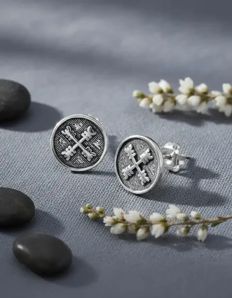 Aros De Plata 925 Diseño Cruzado Envejecido 4