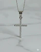 Conjunto Plata 925 Cadena + Aros + Dije Cruz Con Circónes - Miniatura 3