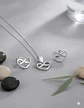 Conjunto Plata 925 Aros+cadena+dije Estilo Corazón Infinito - Miniatura 1