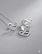 Conjunto Plata 925 Aros+cadena+dije Estilo Corazón Infinito - Miniatura 3
