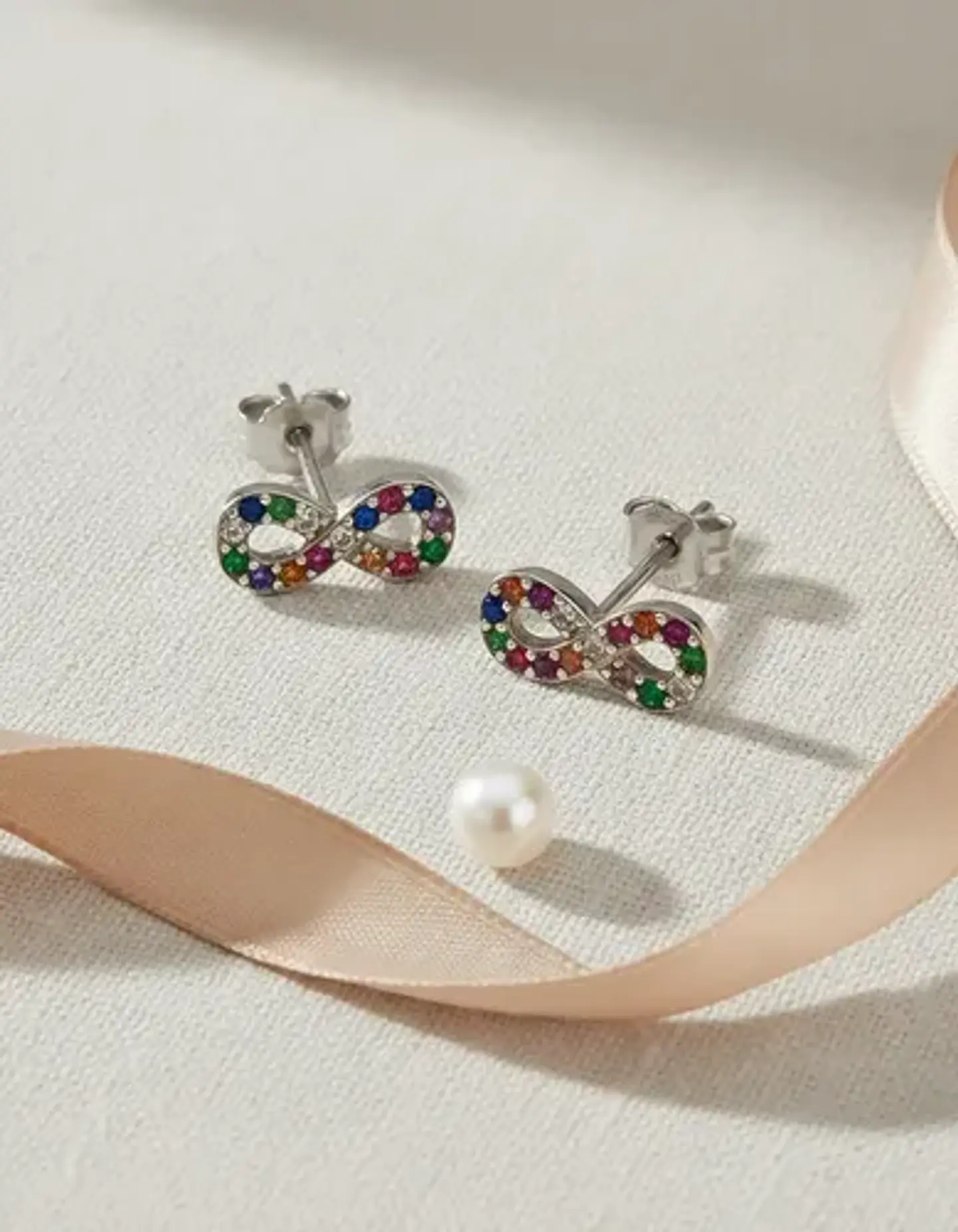 Aros De Plata 925, Signo Infinito Con Circon 1