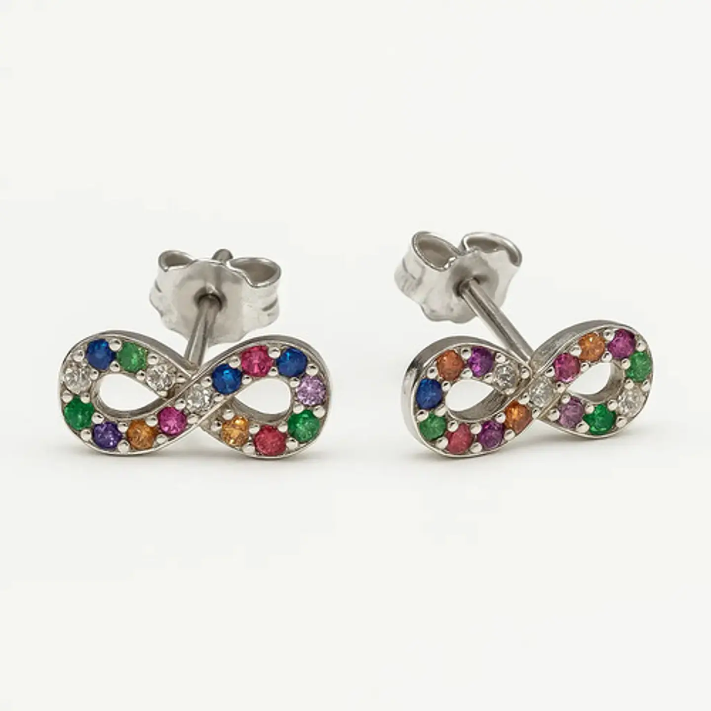 Aros De Plata 925, Signo Infinito Con Circon 2