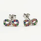 Aros De Plata 925, Signo Infinito Con Circon - Miniatura 2