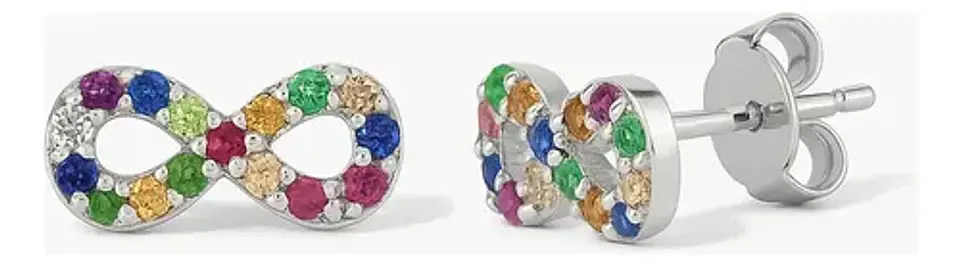 Aros De Plata 925, Signo Infinito Con Circon 4