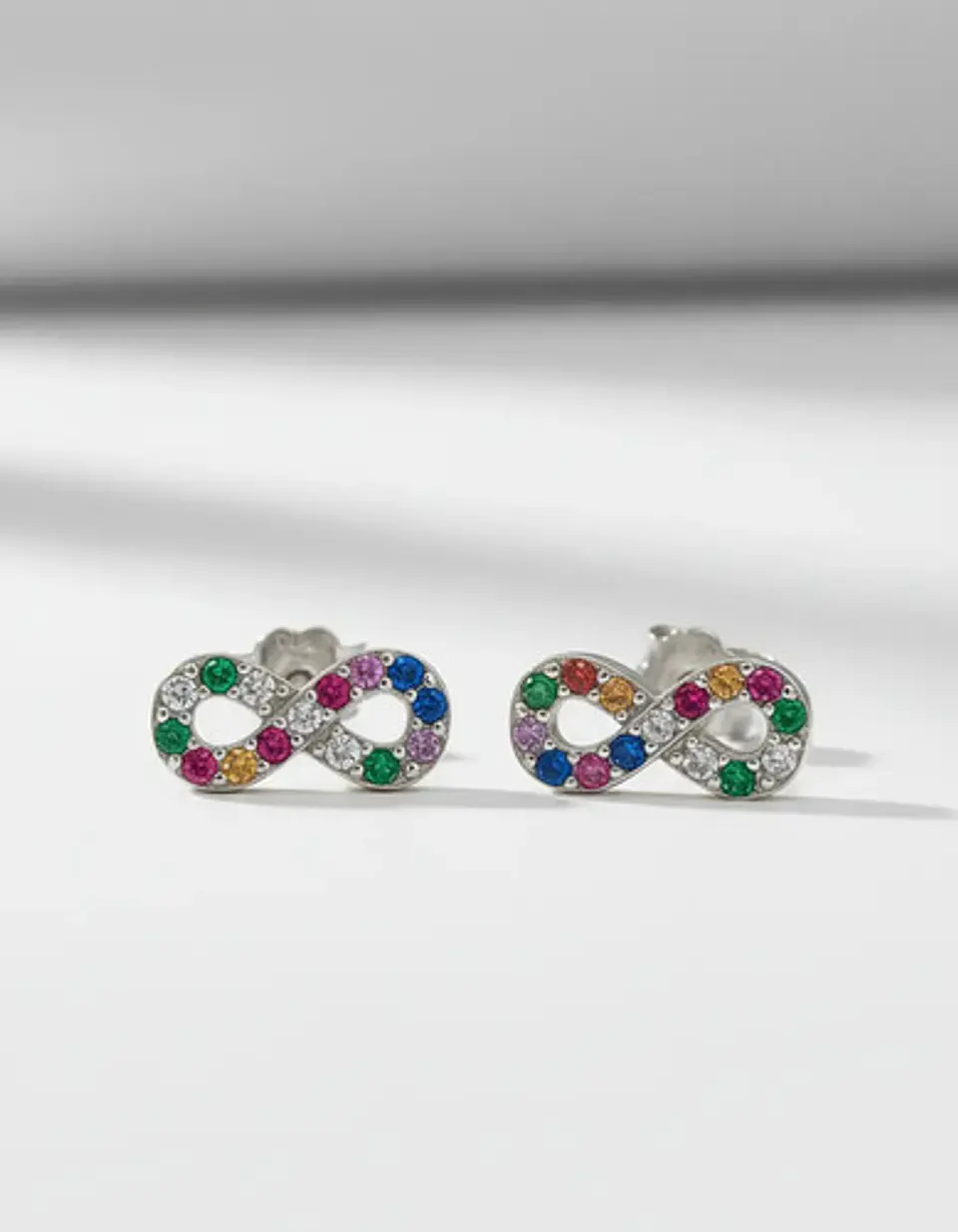Aros De Plata 925, Signo Infinito Con Circon 5