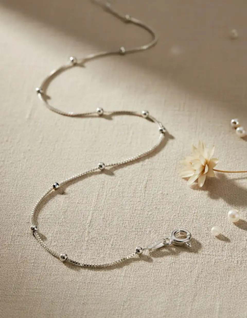 Pulsera De Plata 925 Con Esferas Lisas 1
