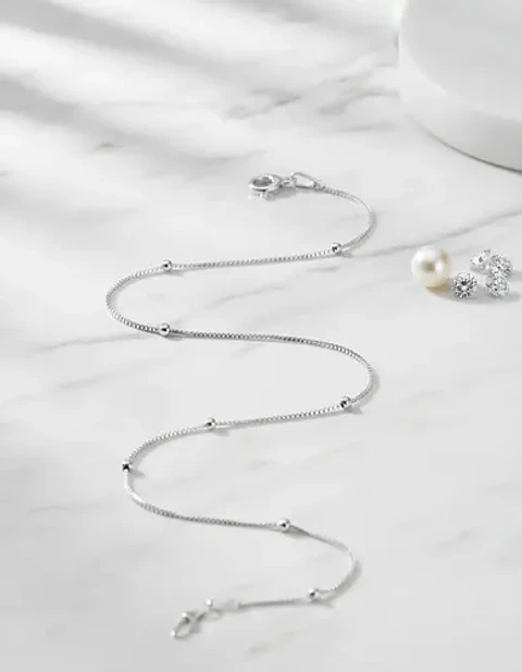 Pulsera De Plata 925 Con Esferas Lisas