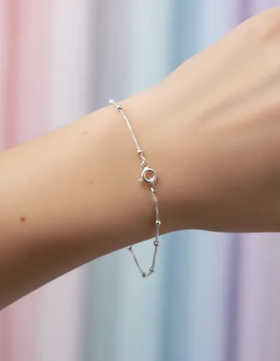 Pulsera De Plata 925 Con Esferas Lisas 4