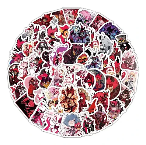 Pack 100 Stickers De Hotel Hazbin - Pegatinas / Calcomanias