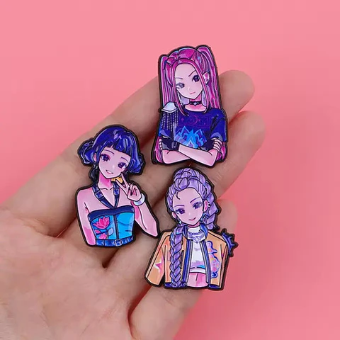 Pins De K-pop Demon Hunters / Huntrix / Pines Metálicos