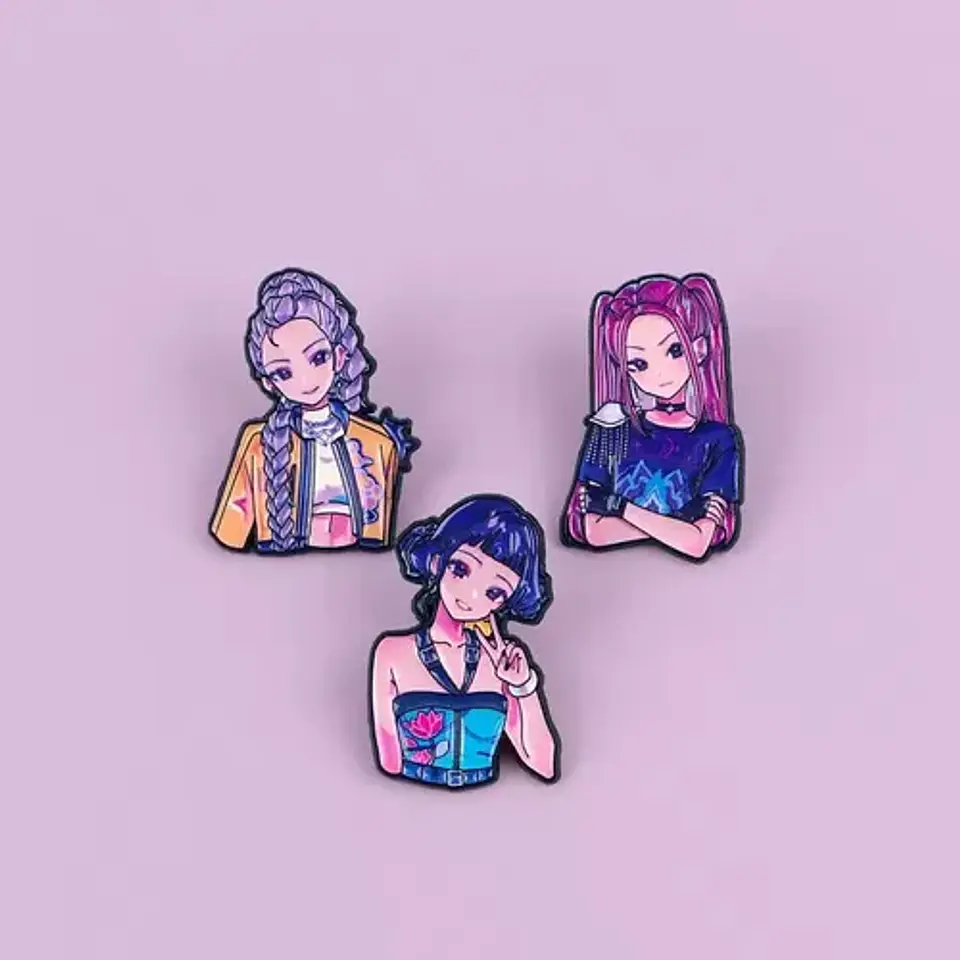 Pins De K-pop Demon Hunters / Huntrix / Pines Metálicos 9