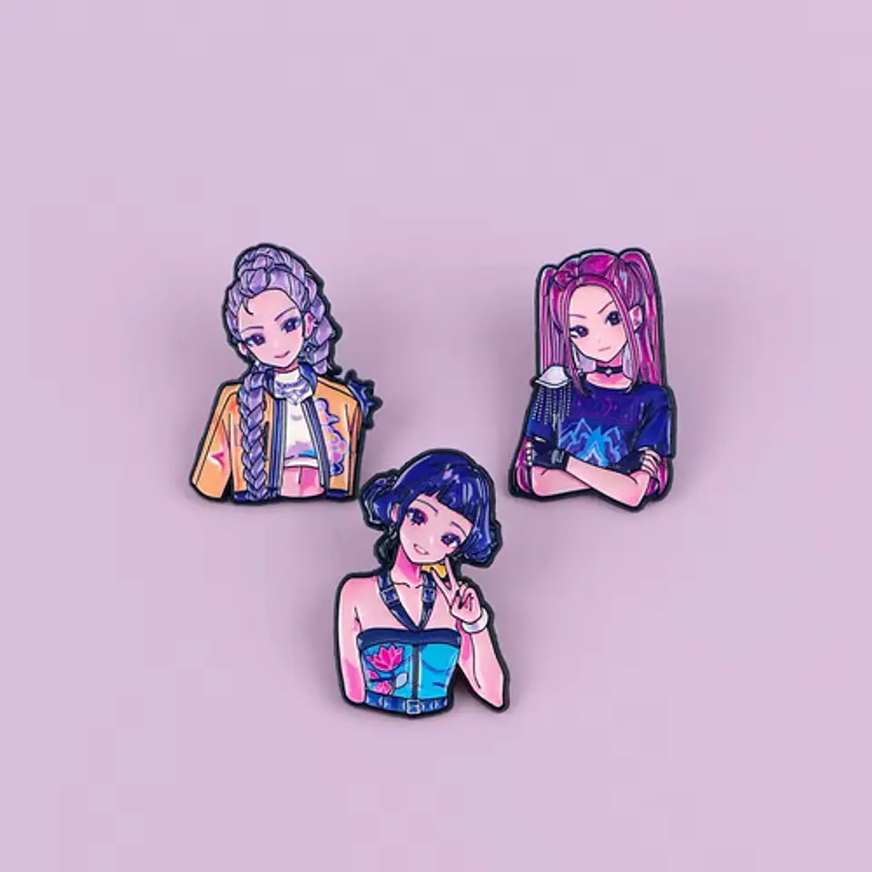 Pins De K-pop Demon Hunters / Huntrix / Pines Metálicos 14