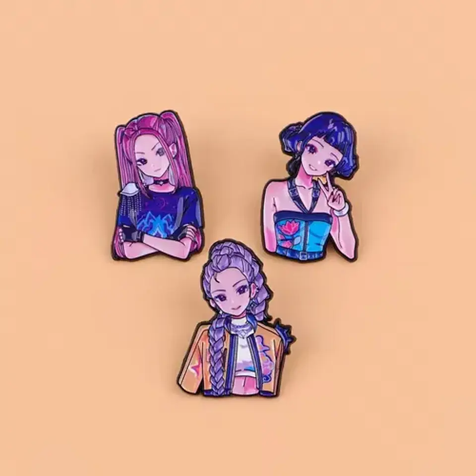 Pins De K-pop Demon Hunters / Huntrix / Pines Metálicos 15